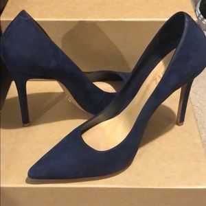 Schutz blue suede heels
